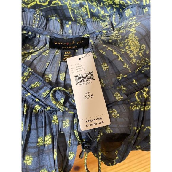 Anthropologie Current Air Bandana-Printed Top Size XXS - Picture 10 of 10